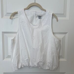 a new day White Eyelet Sleeveless Top